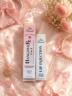🩷Too Faced Hangover 3-in-1 Primer & Lip Injection Bundle Set🩷